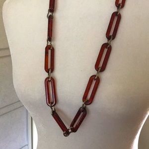 Vintage Tortoise chain link necklace